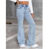 image:imageGORGLITTER Girls Flare Jeans Cute Fashion Trendy Casual High Waisted Bell Bottom Denim Pants Bottoms with PocketsMedium Wash Blue