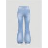image:imageGORGLITTER Girls Flare Jeans High Waisted Bell Bottom Denim Pants with PocketsLight Wash Blue
