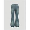 image:imageGORGLITTER Girls Flare Jeans High Waisted Bell Bottom Denim Pants with PocketsMedium Wash Blue