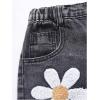 image:imageGORGLITTER Girls Floral Baggy Wide Leg Jeans Y2K Zipper Fly Washed Denim Pants with PocketsBlack