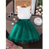 image:imageGORGLITTER Girls Flower Dress Wedding Party Birthday Formal First Communion Easter Cute Bow Skater Sleeveless Tank DressGreen