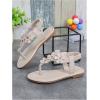 image:imageGORGLITTER Girls Flower Sandals Open Toe T Strap Sandals Summer Vacation Beach SlidesBeige