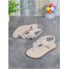 image:imageGORGLITTER Girls Flower Sandals Open Toe T Strap Sandals Summer Vacation Beach SlidesBeige