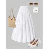 image:imageGORGLITTER Girls Flowy Maxi Skirt High Waisted Tiered Ruffle Swing A Line Long SkirtWhite