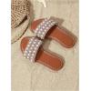 image:imageGORGLITTER Girls Glitter Rhinestone Sandals Cute Pearl Open Toe Princess Dress Shoes Dressy Slide SandalsBrown
