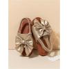 image:imageGORGLITTER Girls Gold Sandals Bow Tie Flats Metallic Open Toe Ankle Strap Cute Slide Sandals Vacation ShoesGold