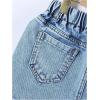 image:imageGORGLITTER Girls Graphic Ripped Jean Shorts Elastic Waist Summer Vacation Cute Denim ShortsLight Wash
