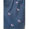 image:imageGORGLITTER Girls Jean Shorts Bow Embroidered Elastic High Waisted Straight Leg Cute Summer Y2K Denim ShortsMedium Wash