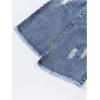 image:imageGORGLITTER Girls Jean Skirts Raw Trim Ripped Denim Midi Skirt Kids Asymmetrical Hem Long Skirts with PocketsMedium Wash