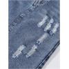 image:imageGORGLITTER Girls Jean Skirts Raw Trim Ripped Denim Midi Skirt Kids Asymmetrical Hem Long Skirts with PocketsMedium Wash