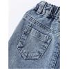 image:imageGORGLITTER Girls Jean Skirts Raw Trim Ripped Denim Midi Skirt Kids Asymmetrical Hem Long Skirts with PocketsMedium Wash