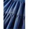 image:imageGORGLITTER Girls Maxi Skirt Denim Jean Skirts Cute Ruffle Hem Long Skirt Fashion Trendy Western A Line Midi SkirtsDark Wash