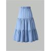 image:imageGORGLITTER Girls Maxi Skirt Denim Jean Skirts Cute Ruffle Hem Long Skirt Fashion Trendy Western A Line Midi SkirtsMedium Wash