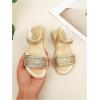 image:imageGORGLITTER Girls Metallic Braided Flat Sandals Sparkly Open Toe Ankle Strap Cute Summer Dress ShoesGold