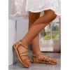image:imageGORGLITTER Girls Metallic Dressy Sandals Open Toe Ring Ankle Strap Flat Sandals Strappy Slide ShoesGold