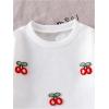 image:imageGORGLITTER Girls Outfits Cherry Long Sleeve Sweatshirt Bell Bottom Wide Leg Pants Set Fall ClothingRed