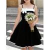 image:imageGORGLITTER Girls Party Dress Bow A Line Color Block Sleeveless Cute Ruffle Birthday Summer Formal Elegant Mini DressesBlack