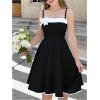image:imageGORGLITTER Girls Party Dress Bow A Line Color Block Sleeveless Cute Ruffle Birthday Summer Formal Elegant Mini DressesBlack