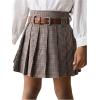image:imageGORGLITTER Girls Plaid Skirt Gingham Pleated High Waisted Y2k Vintage Preppy Uniform Tennis Mini SkirtsBrown
