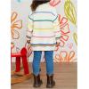image:imageGORGLITTER Girls Rainbow Striped Button Up Cardigan V Neck Long Sleeve Open Front Cute Knit Fall Sweater TopsWhite Multicolor