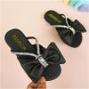 image:imageGORGLITTER Girls Rhinestone Bow Dress Sandals Saprkly Glitter Strappy Open Toe Summer Beach Cute Slip on SandalsBlack