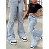 image:imageGORGLITTER Girls Ripped Flare Jeans High Waisted Bell Bottom Denim Pants with PocketsMedium Wash