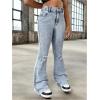 image:imageGORGLITTER Girls Ripped Flare Jeans High Waisted Bell Bottom Denim Pants with PocketsMedium Wash