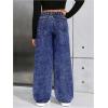 image:imageGORGLITTER Girls Ripped Jeans High Waisted Distressed Baggy Straight Wide Leg Denim PantsDark Wash