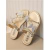 image:imageGORGLITTER Girls Sandals Butterfly Clear Rhinestone Glitter Flat Sandals Summer Beach Vacation Sandal SlipperRose Gold