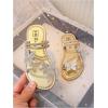 image:imageGORGLITTER Girls Sandals Butterfly Clear Rhinestone Glitter Flat Sandals Summer Beach Vacation Sandal SlipperRose Gold