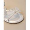image:imageGORGLITTER Girls Sandals Butterfly Clear Rhinestone Glitter Flat Sandals Summer Beach Vacation Sandal SlipperSilver