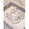 image:imageGORGLITTER Girls Sandals Butterfly Clear Rhinestone Glitter Flat Sandals Summer Beach Vacation Sandal SlipperSilver