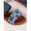 image:imageGORGLITTER Girls Sandals Summer Beach Cute Closed Toe Strappy Jean Denim Ankle Strap Bridal Vacation Flat SandalsBlue
