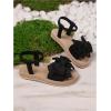 image:imageGORGLITTER Girls Sandals Summer Beach Dressy Bow Ankle Strap Close Toe Sandals Open Toe Bridal Cute Vacation SandalsBlack