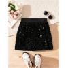 image:imageGORGLITTER Girls Sequin Skirt Sparkly Glitter Elastic Waist Metallic Mini Skirts Dance Fall OutfitsBlack