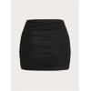 image:imageGORGLITTER Girls Skirts Cute Ruched Bodycon Mini Skirt Fitted Short Skirts 812Y Black 10 Years