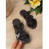 image:imageGORGLITTER Girls Sparkly Butterfly Sandals Strappy Open Toe Dressy Cute Summer Flat SlidesBlack
