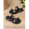 image:imageGORGLITTER Girls Sparkly Butterfly Sandals Strappy Open Toe Dressy Cute Summer Flat SlidesBlack