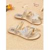 image:imageGORGLITTER Girls Sparkly Butterfly Strappy Sandals Rhinestone Open Toe Dressy Cute Summer Flat SlidesGold