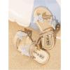 image:imageGORGLITTER Girls Sparkly Butterfly Strappy Sandals Rhinestone Open Toe Dressy Cute Summer Flat SlidesGold