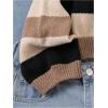 image:imageGORGLITTER Girls Striped Sweaters Knit Long Sleeve Crewneck Color Block Sweater JumperBrown Striped