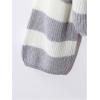 image:imageGORGLITTER Girls Striped Sweaters Knit Long Sleeve Crewneck Color Block Sweater JumperWhite and Grey