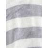 image:imageGORGLITTER Girls Striped Sweaters Knit Long Sleeve Crewneck Color Block Sweater JumperWhite and Grey