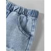 image:imageGORGLITTER Girls Wide Leg Baggy Jeans Cute High Waist Ripped Distressed Elastic Denim Pants Bottoms with PocketsLight Blue