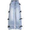 image:imageGORGLITTER Girls Baggy Jeans Denim Cute Bow High Waisted Straight Wide Leg Joggers Pants Trouses Y2k Going Out OutfitsMedium Wash