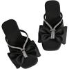 image:imageGORGLITTER Girls Bow Flat Sandals Dressy Rhinestone Strappy Open Toe Summer Cute Slip on SandalsBlack
