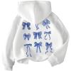 image:imageGORGLITTER Girls Bow Hoodies Long Sleeve Pullover Tops Preppy Cute Hooded SweatshirtsWhite