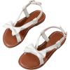 image:imageGORGLITTER Girls Bow Sandals Dress Open Toe Ankle Strap Slip on Cute Flat Sandals Vacation Beach Slides ShoesBeige