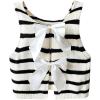 image:imageGORGLITTER Girls Bow Summer Sweater Vest Cute Striped Cut Out Sleeveless Casual Knit Crop Tank TopsWhite Striped
