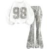 image:imageGORGLITTER Girls Cute Outfits 2 Piece Sets Camo Sweatshirt and Flare Leggings Y2k Clothing TracksuitMulticolor